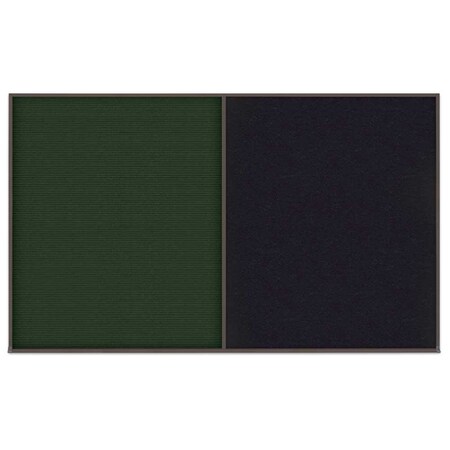 United Visual Products Double Door Radius Corkboard, 42"x32", Sat, UV70025RC-SATIN-BLSPRU UV70025RC-SATIN-BLSPRU